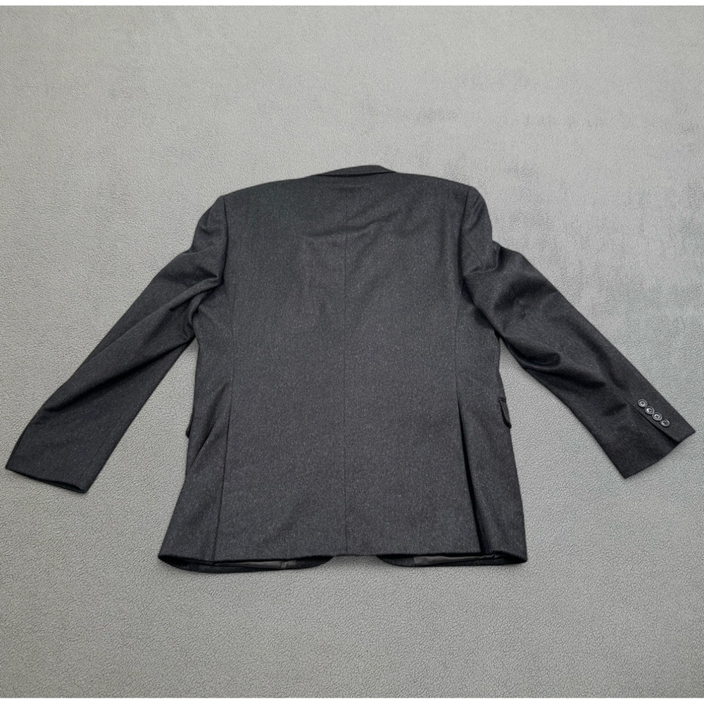 Saks Fifth Avenue Blazer 44R Mens Gray Wool Blend Two Button Sport Coat Business - Picture 3 of 13
